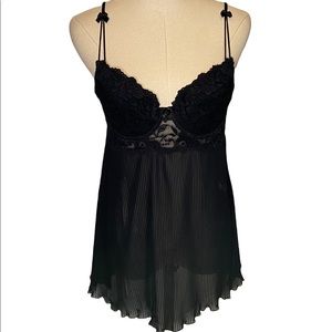 Delicates Black Sheer Negligee Nightie M Sexy Lingerie